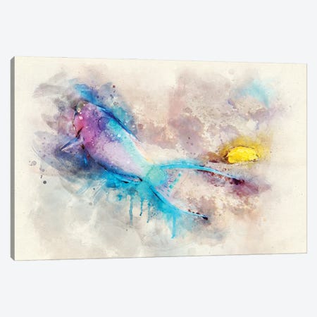 Parrotfish Watercolor Canvas Print #ZLW11} by Christine Zalewski Canvas Art