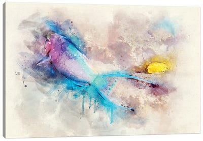 Parrotfish Watercolor Canvas Art Print