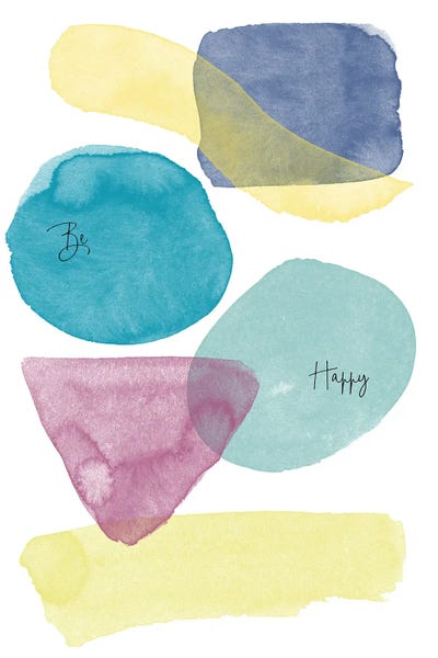 Be Wild Be Happy I Watercolor Abstract by Christine Zalewski canvas print