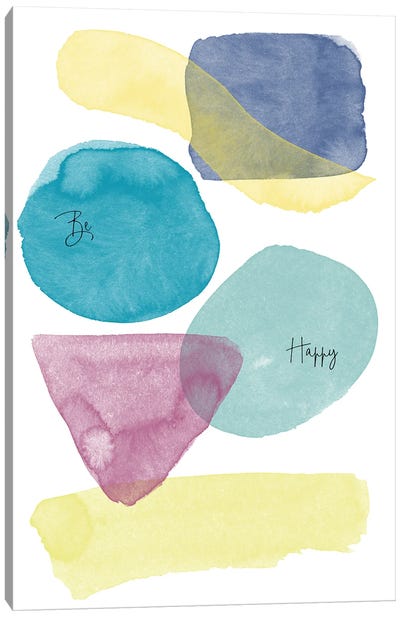 Be Wild Be Happy Watercolor Abstract I Canvas Art Print