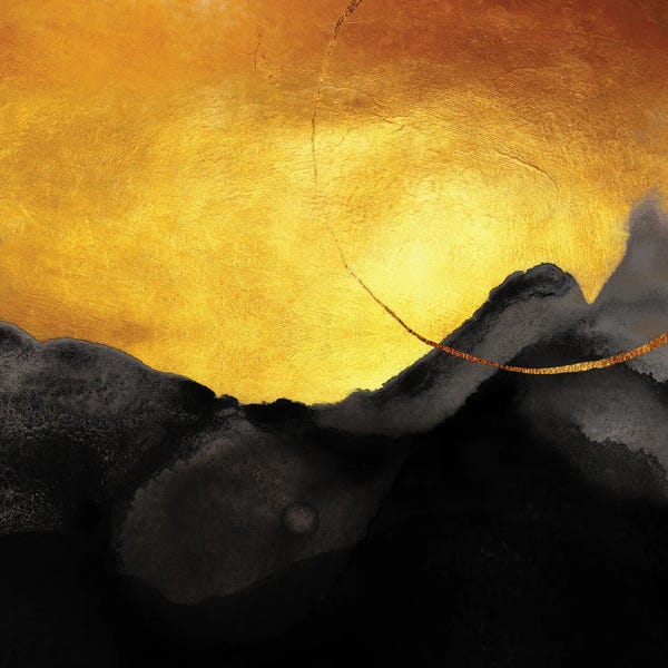 Christine Zalewski: Gold Sunset Abstract by Christine Zalewski