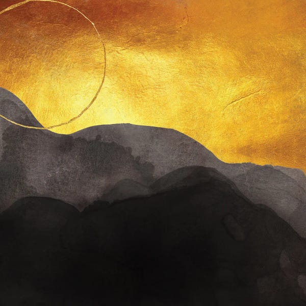 Christine Zalewski: Gold Sunset Abstract by Christine Zalewski