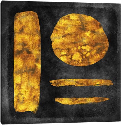 Gold Watercolor Abstract II Canvas Art Print