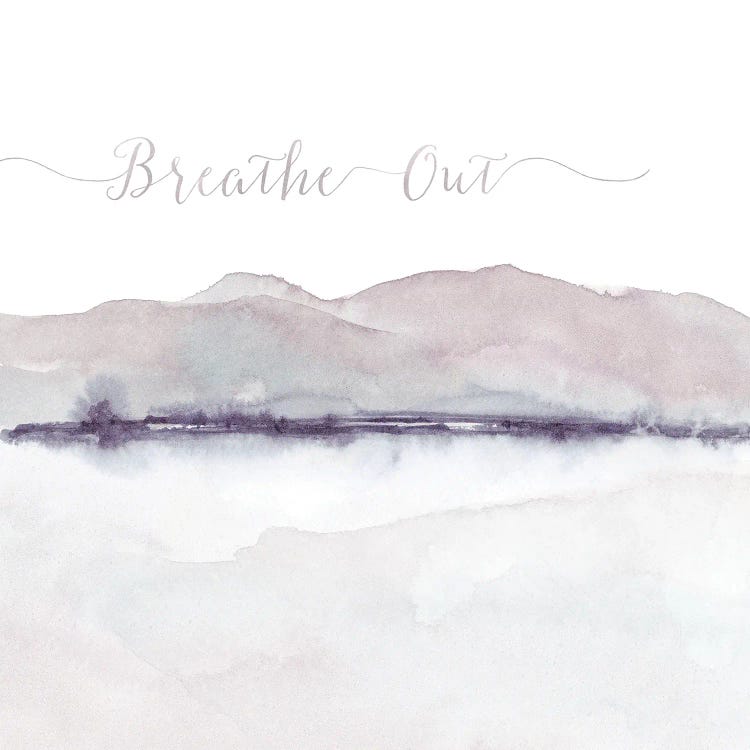 Mountains And Water Blush And Gray Abstract Watercolor Exhale