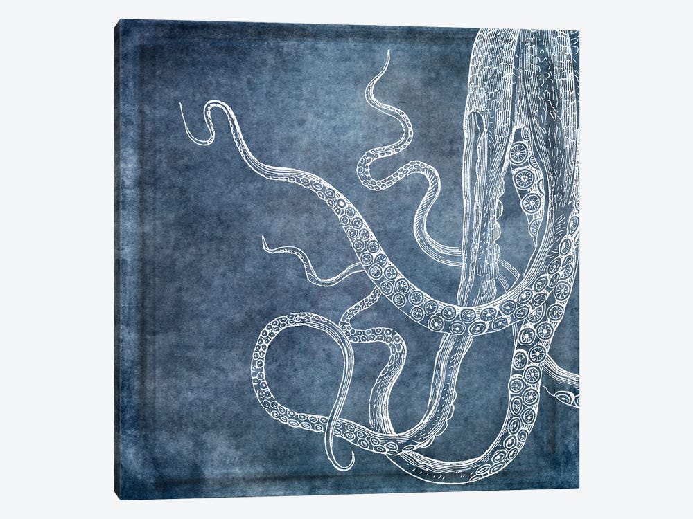 Octopus Dreams I Twilight Blue Watercolor by Christine Zalewski 1-piece Canvas Art