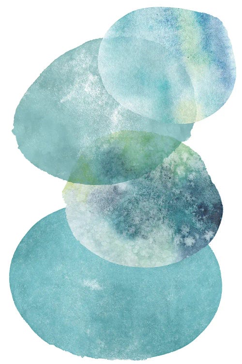 Pools Of Ocean Blue Watercolor Abstract I