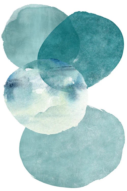 Pools Of Ocean Blue Watercolor Abstract II