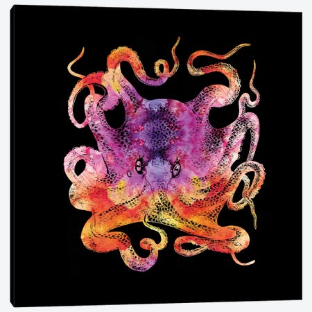 Retro Octopus Tie Dye III Canvas Print #ZLW55} by Christine Zalewski Canvas Art Print