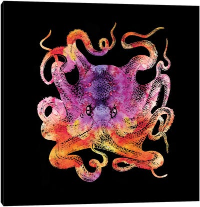 Retro Octopus Tie Dye III Canvas Art Print