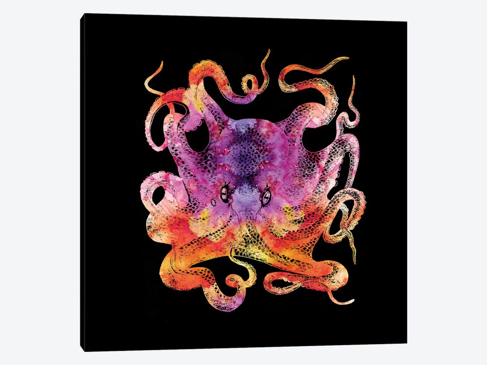 Retro Octopus Tie Dye III by Christine Zalewski 1-piece Canvas Art Print