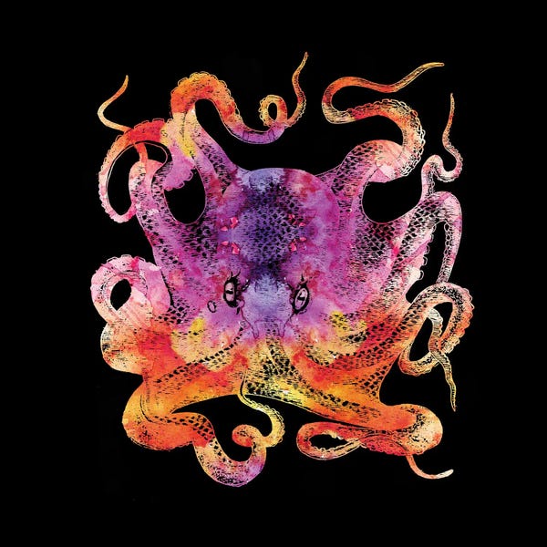 Christine Zalewski: Retro Octopus Tie Dye III by Christine Zalewski