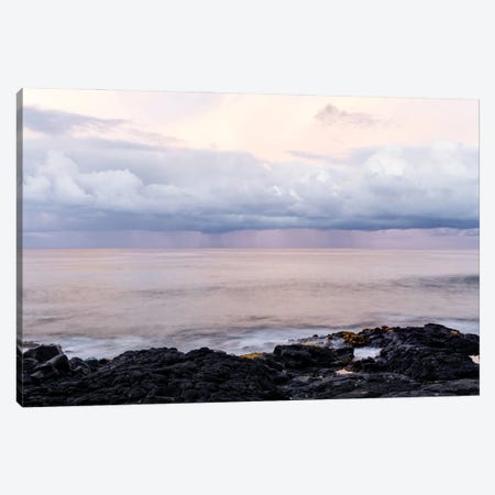 Ocean Sunrise With Rain Clouds In Lavender And Rose Pink I Canvas Print #ZLW64} by Christine Zalewski Canvas Artwork
