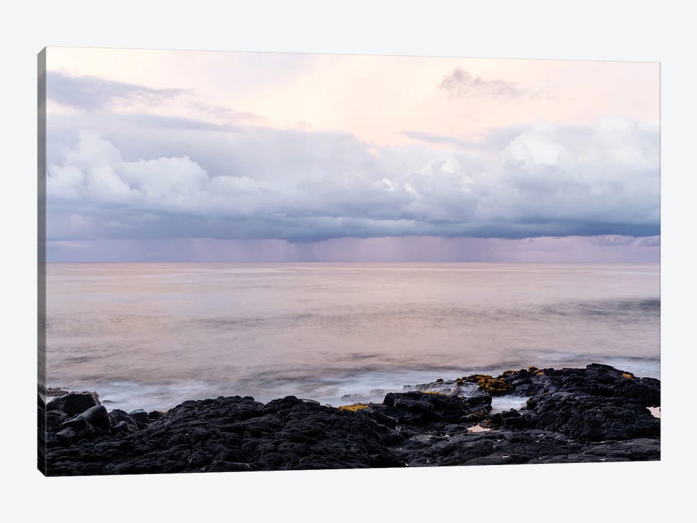 Ocean Sunrise With Rain Clouds In Lavender And Rose Pink I by Christine Zalewski 1-piece Canvas Print