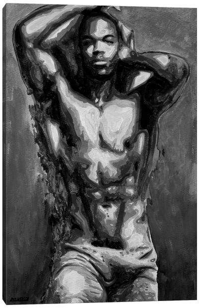Repose In Black And White Canvas Art Print - Zak Mohammed