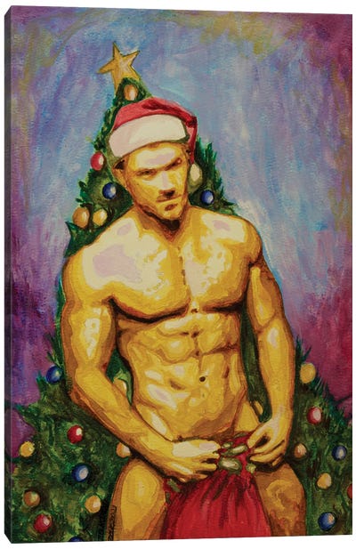 Sexy Santa Canvas Art Print - Naughty or Nice