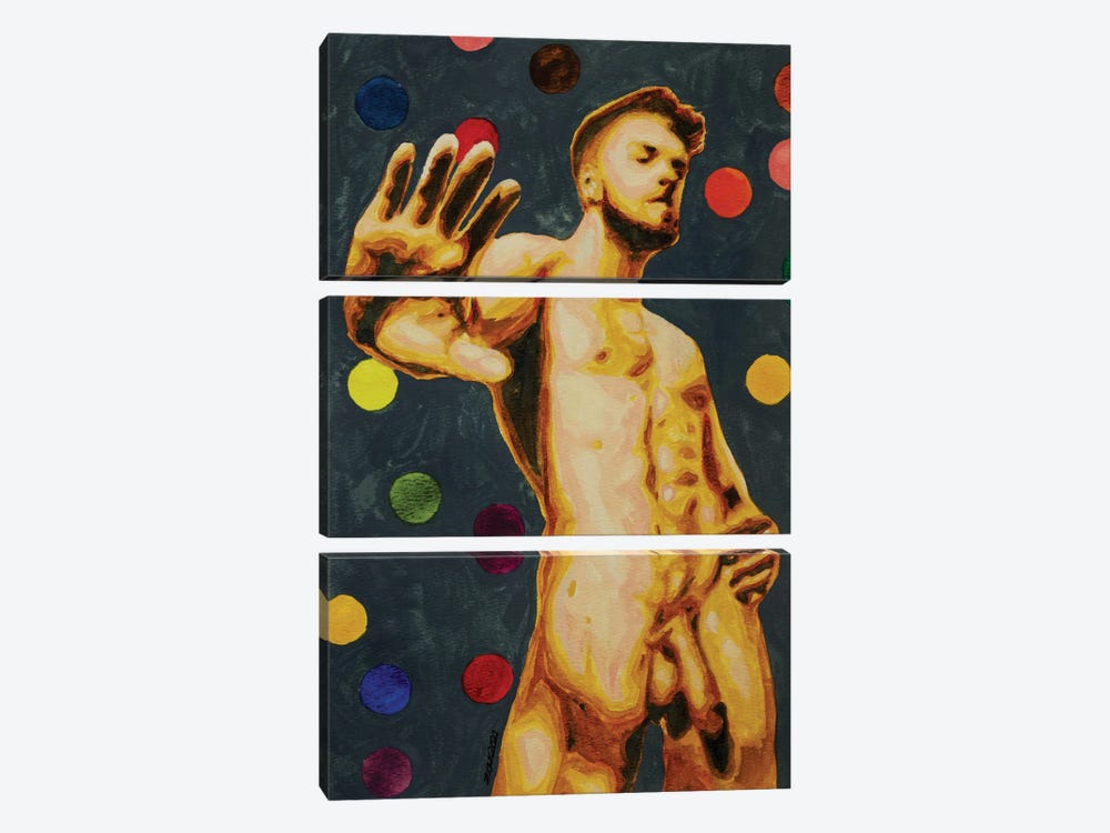 Man With Polka Dot by Zak Mohammed 3-piece Canvas Wall Art