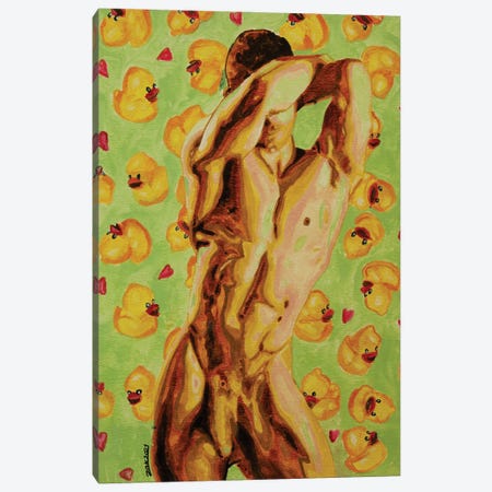 Male With Rubber Ducks Canvas Print #ZMH53} by Zak Mohammed Canvas Artwork