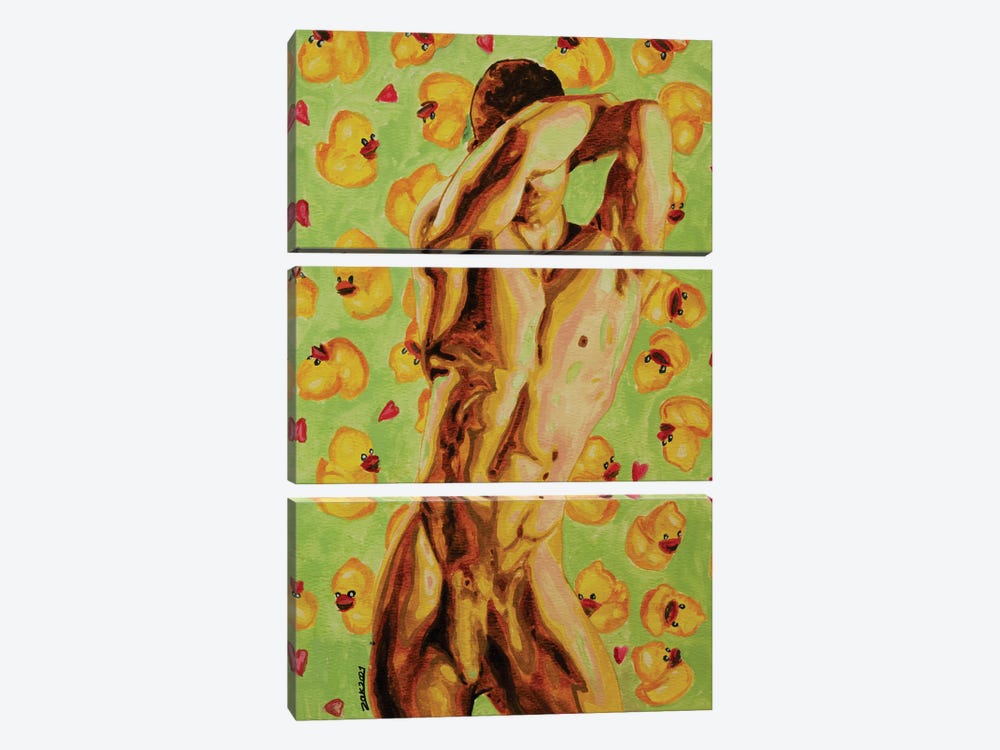 Male With Rubber Ducks by Zak Mohammed 3-piece Canvas Artwork