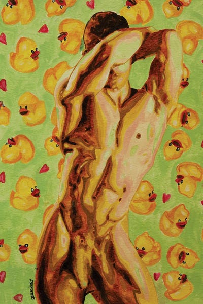 LGBTQ+ Artists: Male With Rubber Ducks by Zak Mohammed