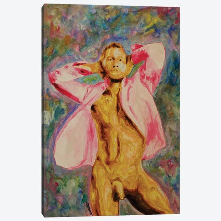 Man In Pink Canvas Print #ZMH55} by Zak Mohammed Canvas Art Print