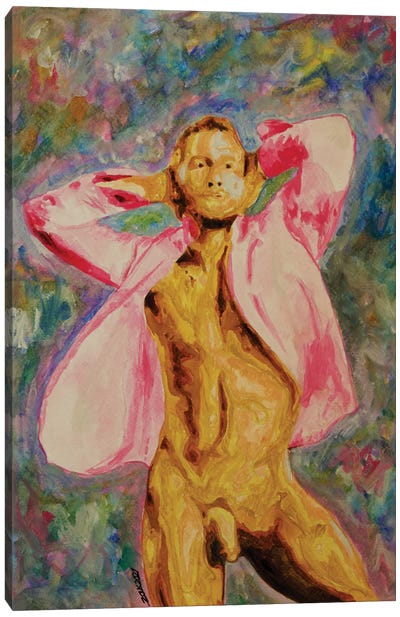 Man In Pink Canvas Art Print - Zak Mohammed