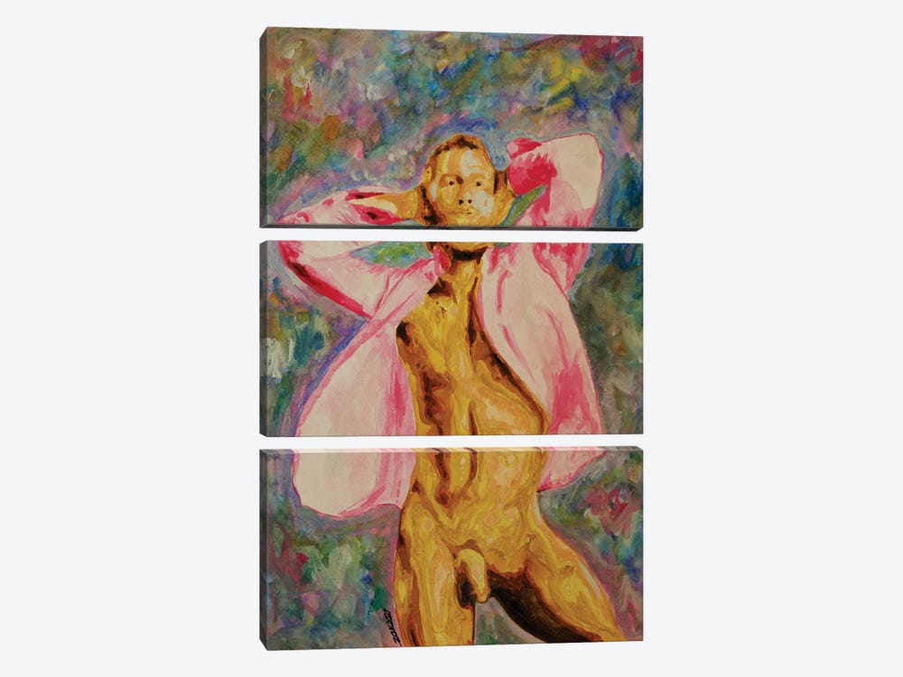 Man In Pink by Zak Mohammed 3-piece Canvas Artwork