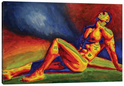 At Sunset Canvas Art Print - Male Nudes
