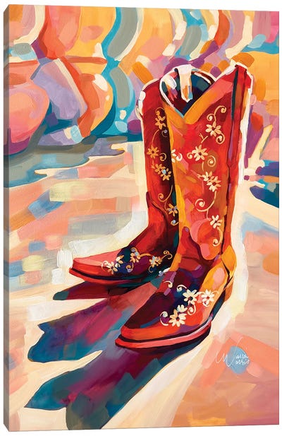 Bossy Boots Canvas Art Print - Cowboy & Cowgirl Art