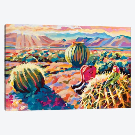 Barrel Cactus Canvas Print #ZMM19} by Maria Morris Canvas Print