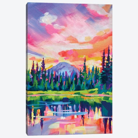 Reflecting On Mt Rainier Canvas Print #ZMM30} by Maria Morris Canvas Art Print