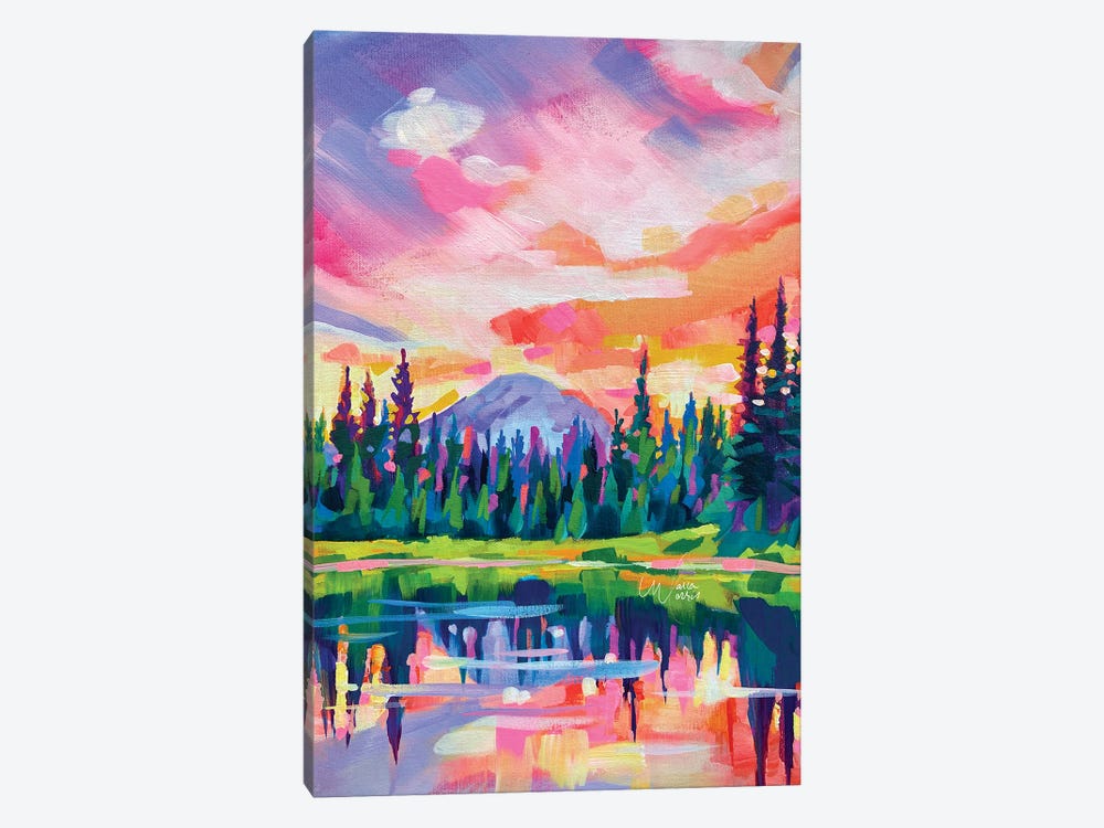 Reflecting On Mt Rainier by Maria Morris 1-piece Canvas Art Print