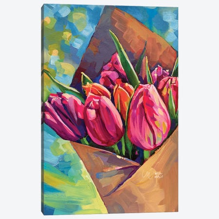Market Tulips Canvas Print #ZMM36} by Maria Morris Canvas Artwork