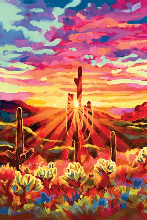 Saguaro Sunset by Maria Morris wall art