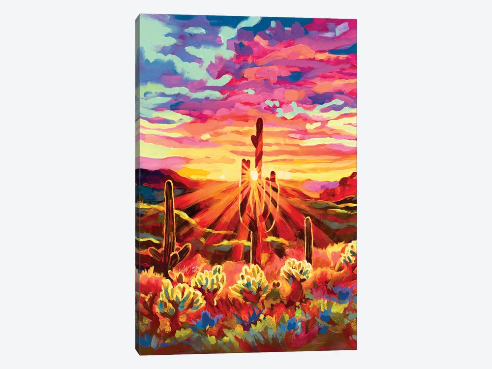 Saguaro Sunset by Maria Morris 1-piece Art Print