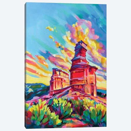 Palo Duro Canyon, Texas, Lighthouse Rock Canvas Print #ZMM40} by Maria Morris Canvas Wall Art