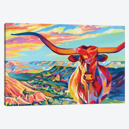Palo Duro Texas Longhorn Canvas Print #ZMM42} by Maria Morris Canvas Artwork