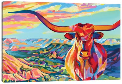 Palo Duro Texas Longhorn Canvas Art Print - Maria Morris