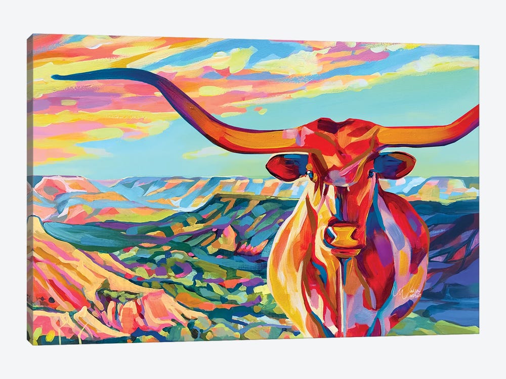 Palo Duro Texas Longhorn by Maria Morris 1-piece Canvas Artwork