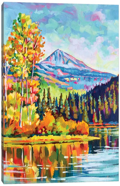 Telluride, Colorado In The Fall Canvas Art Print - Lake Art