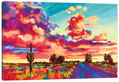 Tamaya Sunset Canvas Art Print - Trail, Path & Road Art