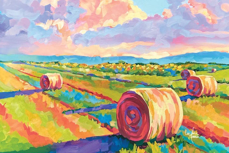 Midwest Hay Bales by Maria Morris wall art