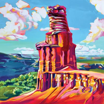 Palo Duro Canyon Lighthouse Rock, Amarillo by Maria Morris art print