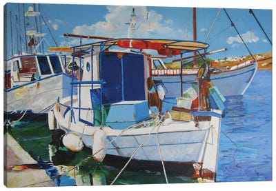 Fishing Harbor Canvas Art Print - Zoran Mihajlovic Muza