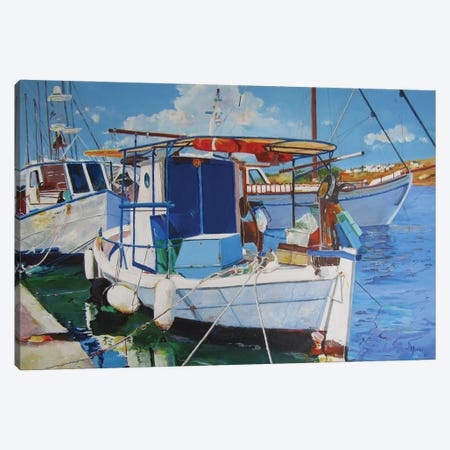 Fishing Harbor Canvas Print #ZMZ10} by Zoran Mihajlovic Muza Canvas Wall Art