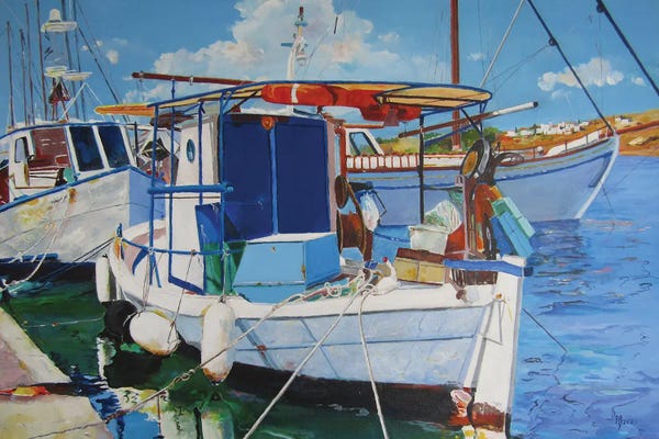 Zoran Mihajlovic Muza: Fishing Harbor by Zoran Mihajlovic Muza