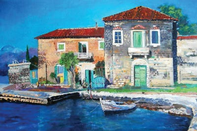 Olivine - Canvas Prints: House By The Sea by Zoran Mihajlovic Muza