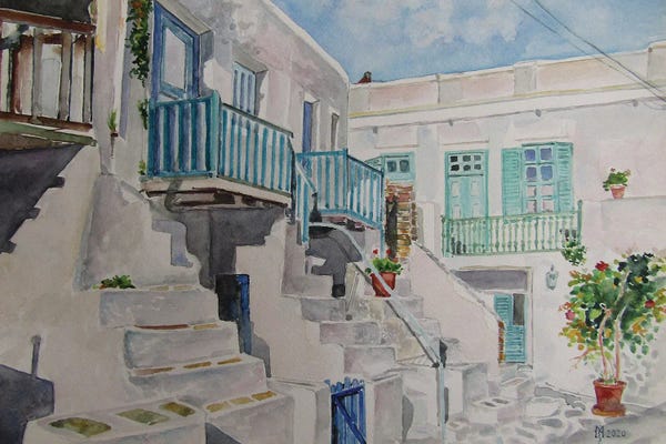 Zoran Mihajlovic Muza: Greek Yard by Zoran Mihajlovic Muza