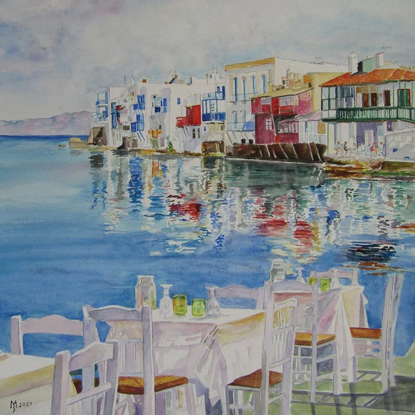 Contemporary Coastal: Mykonos by Zoran Mihajlovic Muza