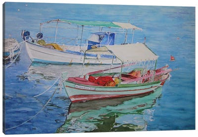 A Quiet Harbor Canvas Art Print - Jordy Blue