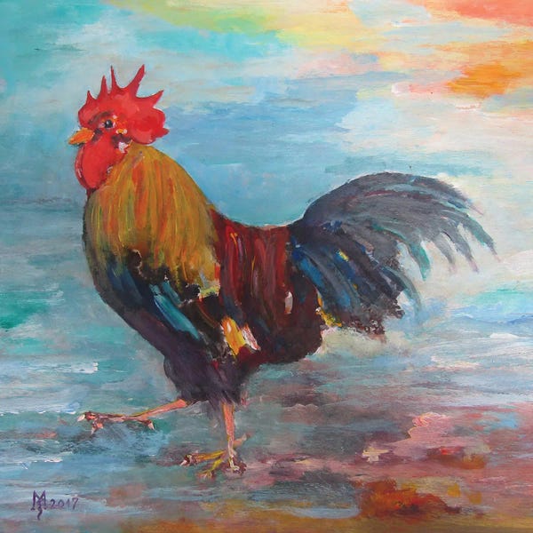 iCanvas Exclusives: Rooster by Zoran Mihajlovic Muza